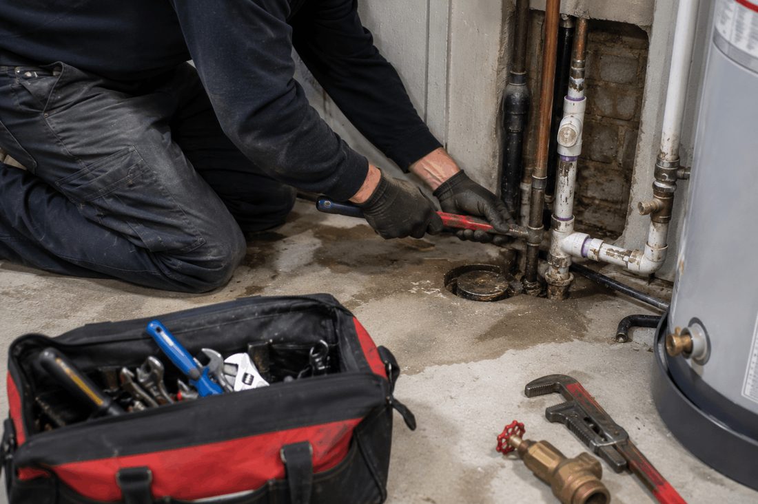 Right Now NJ technician hydro jetting a main sewer line from a service truck